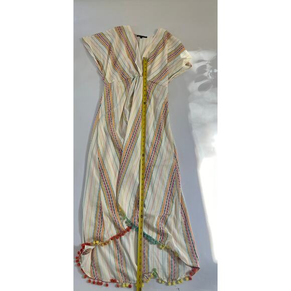 American & Beyond Striped Midi Dress Womens XL Boho Beach Fairy Whimsy Resort - Picture 4 of 16